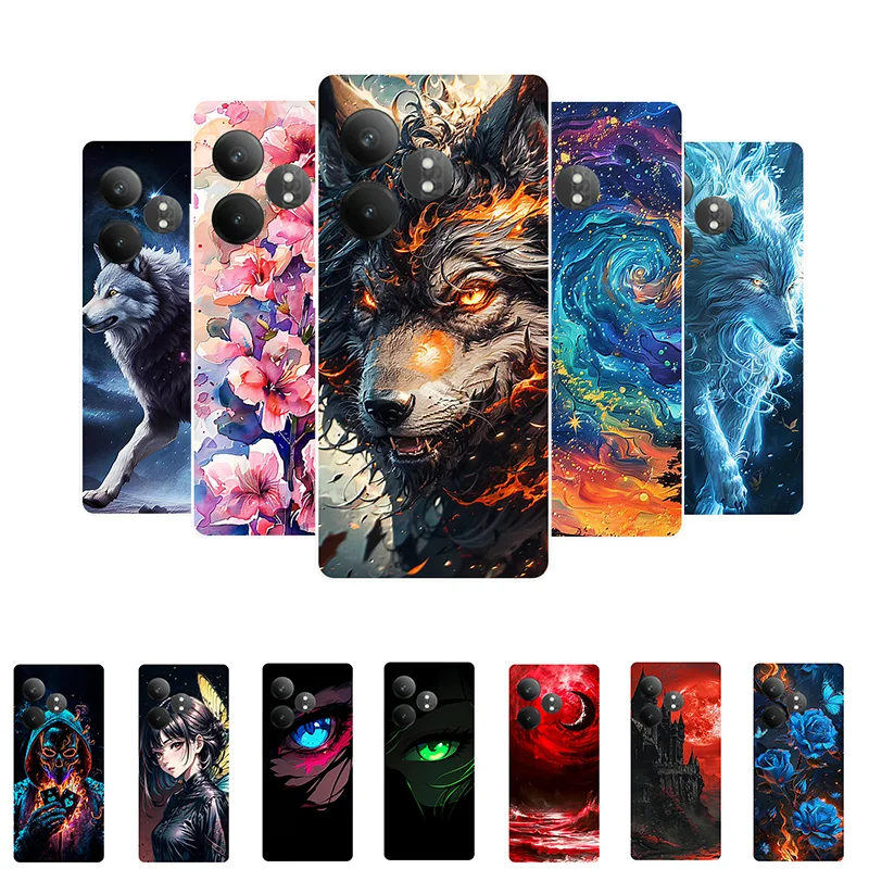 For Realme GT Neo6 Case Wolf Painted Cover Shockproof Soft Silicone Phone Case For Realme GT6 GT Neo6 SE GTNeo6 Fundas RealmeGT6