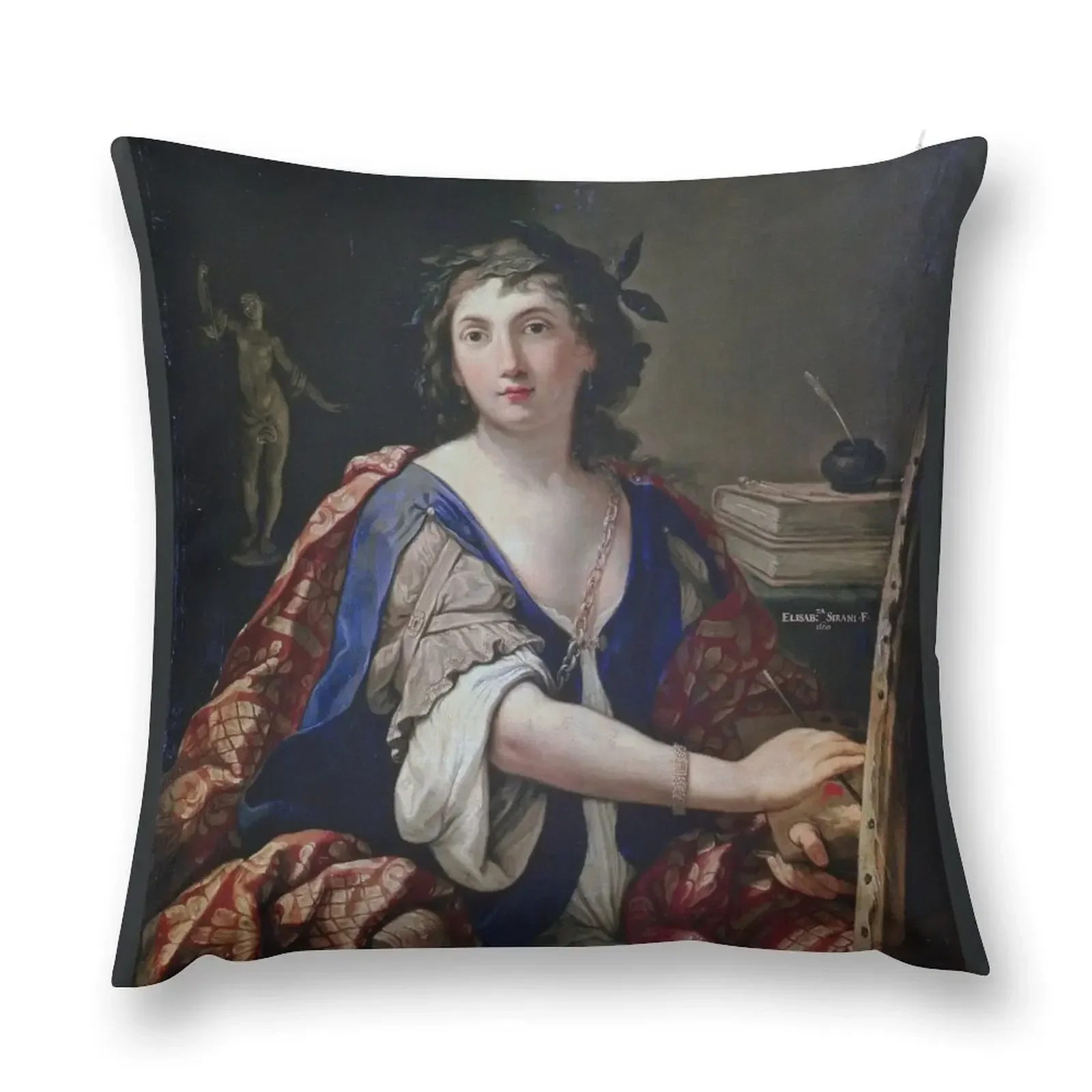 

Self-Portrait as Allegory of Painting by Elisabetta Sirani Throw Pillow Cushions For Decorative Sofa Luxury Sofa Cushions pillow