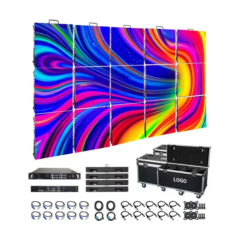 BOTAI Outdoor P3.91 P4.81 500*500mm full color advertising led display panel waterproof rental cabinet led screen