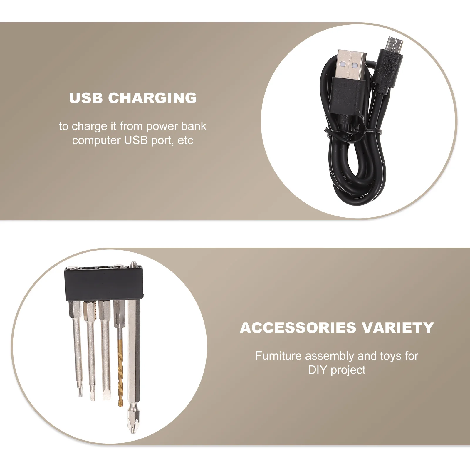 

1Set Chargeable Electric Screwdriver Compact Design with Illumination Rechargeable Home Screwdriver for Small Repairs Portable