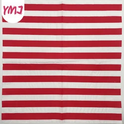 Colourful Printed Napkins 2Ply High Grade Red Stripe Folded Paper Placemats Party Decoration Banquet Mouthcloths 10/20pcs/Pac