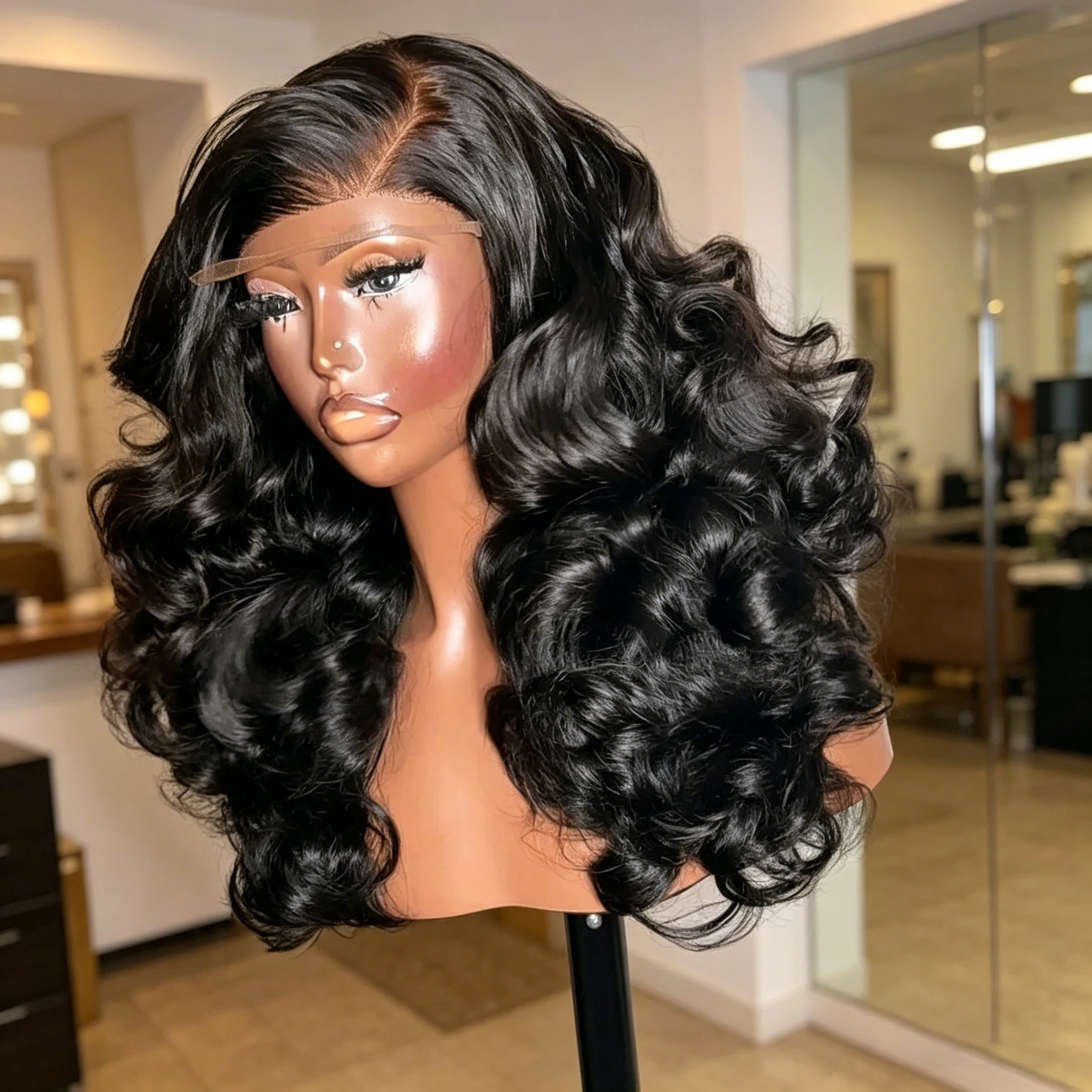 40 Zoll Natürliche Schwarze Body Wave Echthaar-Perücke HD Lace Front 13x4 13x6 250% Dichte Brasilianische Perücke für Frauen