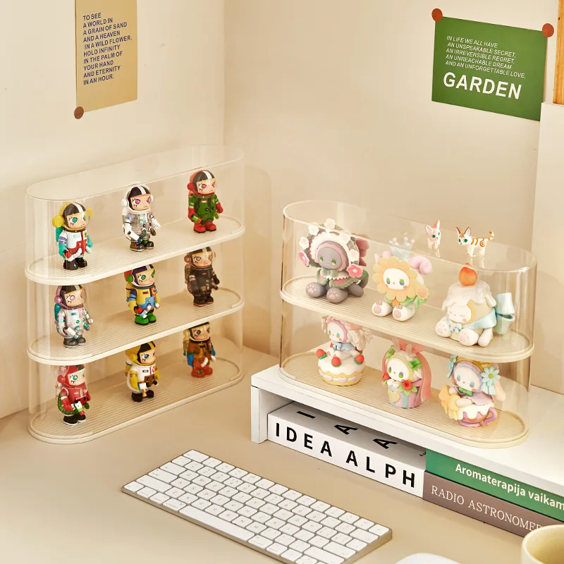 

Прозрачная настольная подставка для хранения фигурок, стеллаж для хранения кукол, пыленепроницаемая штабелируемая глухая коробка, ящик для хранения