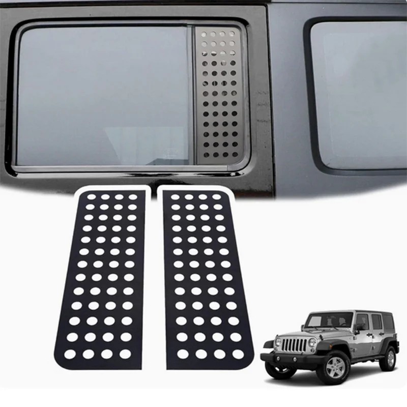 

Car Rear Window Glass Panel Decoration Cover Trim for Jeep Wrangler JK JL 2007-2019 2020 2021 2022 4-Doors Accessories Black