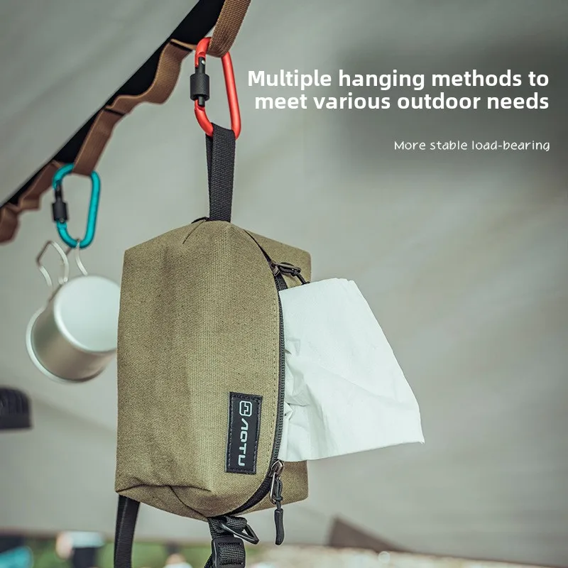 Outdoor Camping Tissue Storage Box Canvas Living Room Home Storage Bag Dining Table Car Coffee Table Paper Box Tissue Cover