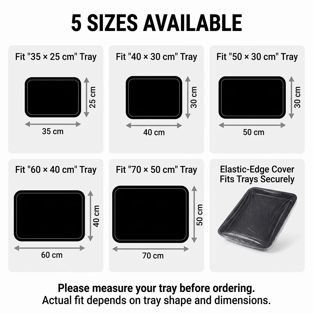 50PCS Disposable Tattoo Tray Cover 5 Size PE Cover Bags for Salon Tray Tattoo Table Station Contraction Bag Tattoo Armrest Cover
