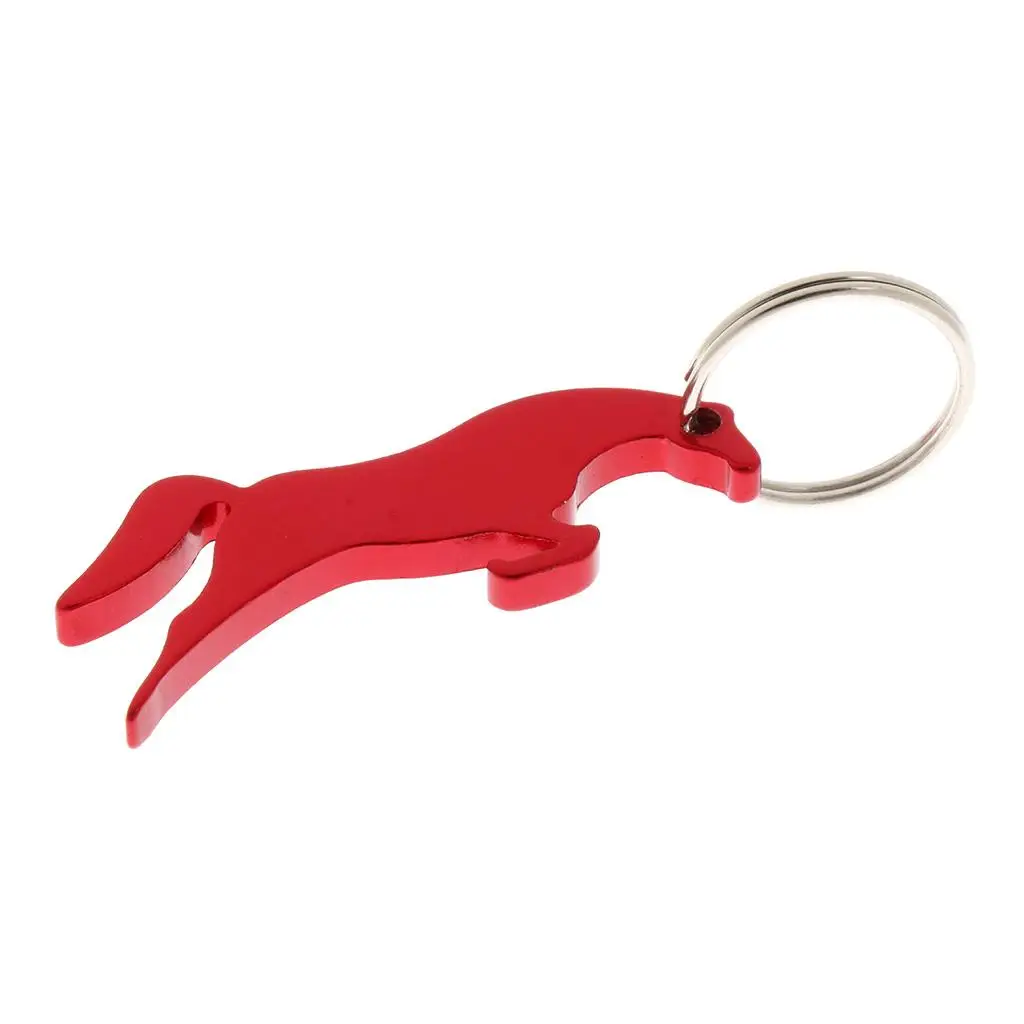 3 Xaluminium Paard Eenvoudige Flesopener Sleutelhanger Tas Hangend Rood