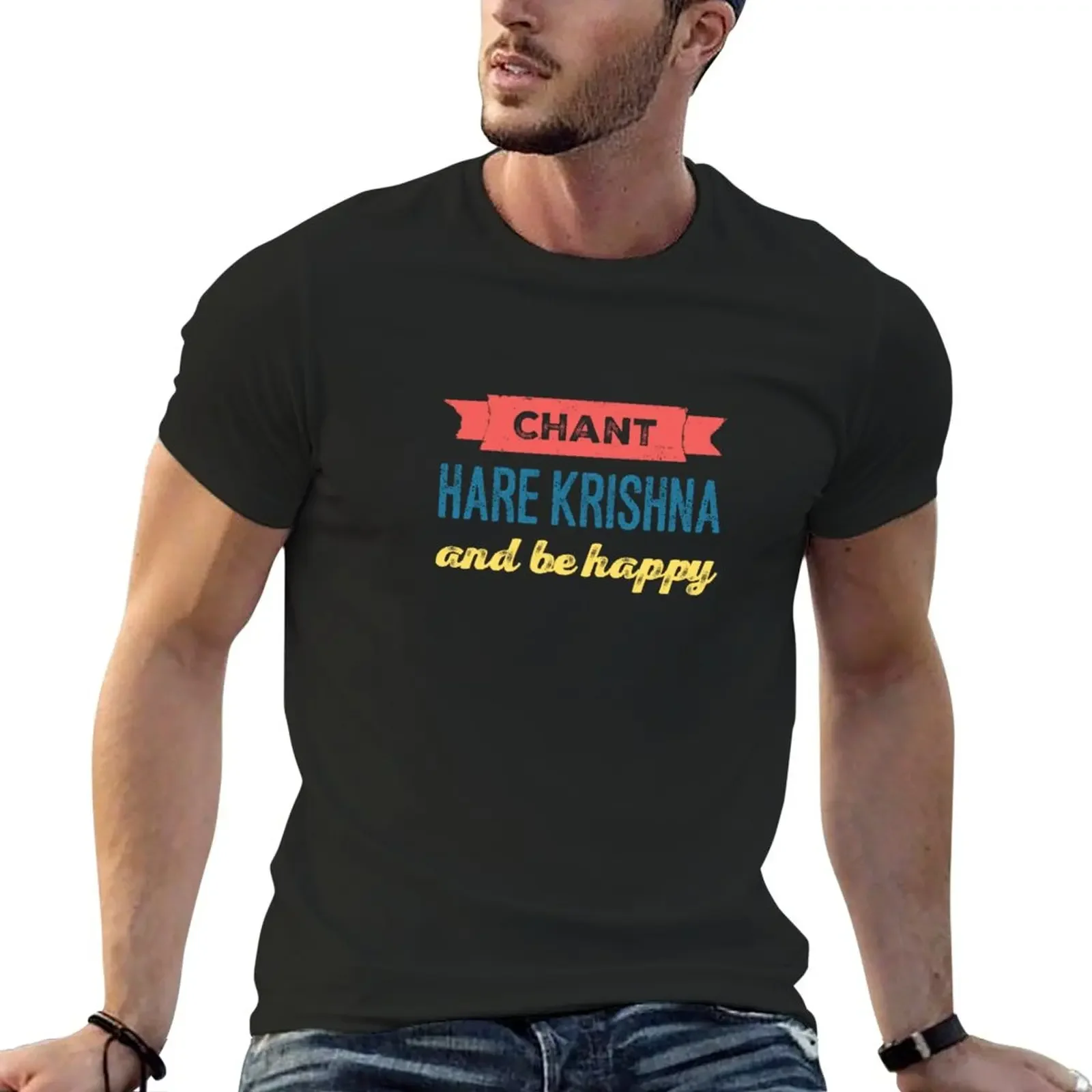 Chant Hare Krishna and be Happy T-Shirt sublime Blouse aesthetic clothes Men\'s t shirts