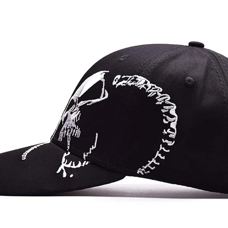 Fashion Trendy Casual Personalized Skull Embroidered Baseball Cap Women Men Sun Hat Adjustable Unisex