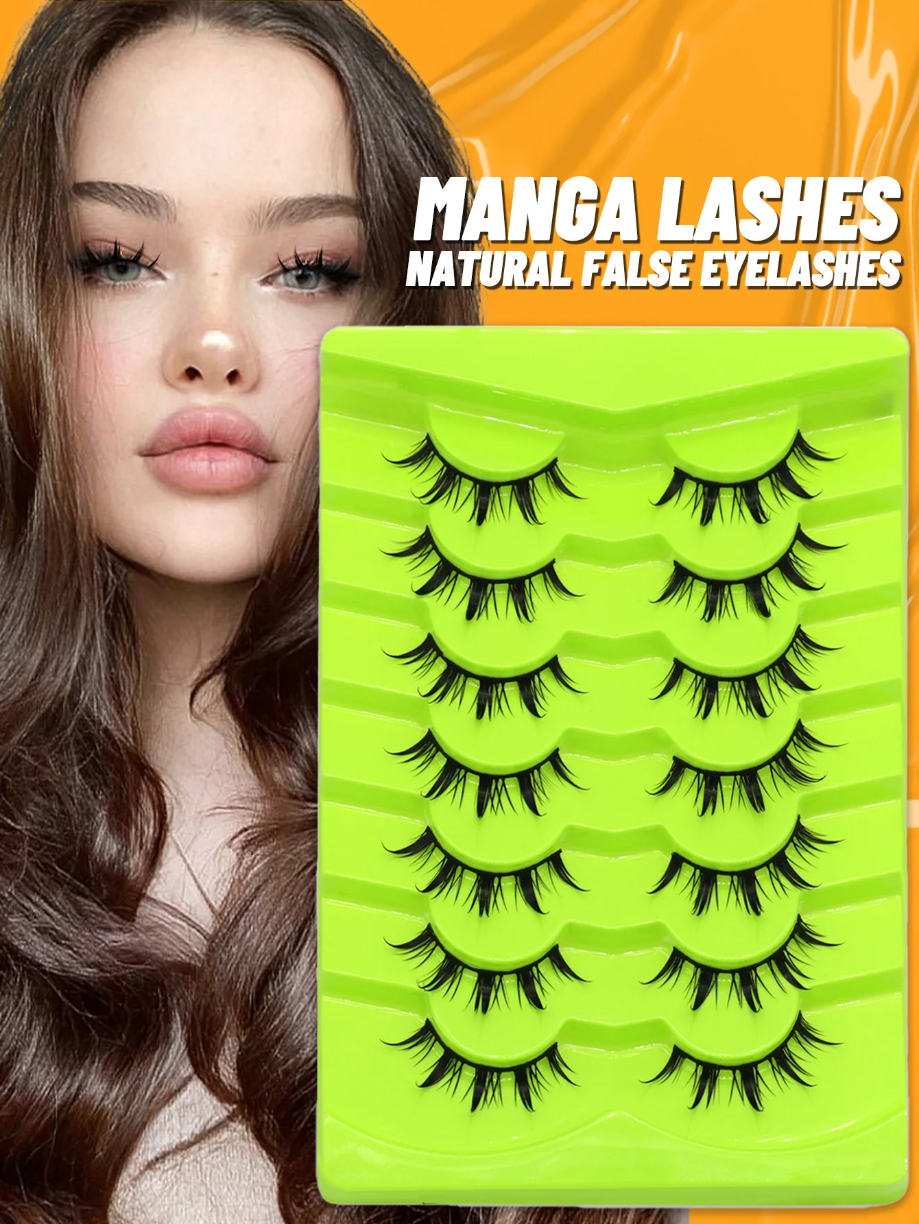 Veltrinay Manga Lashes Natural Look Anime False Eyelashes Individual Wispy Fake Lashes Korean Eyelashes Makeup