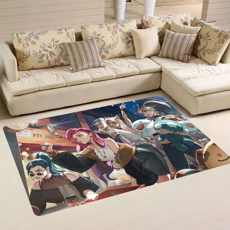 

KDA Carpet Entrance of House Game Bathroom Mat Anime Akali League Balcony Ahri Room Rugs Kitchen Rug Carpets Home Foot Door Mats