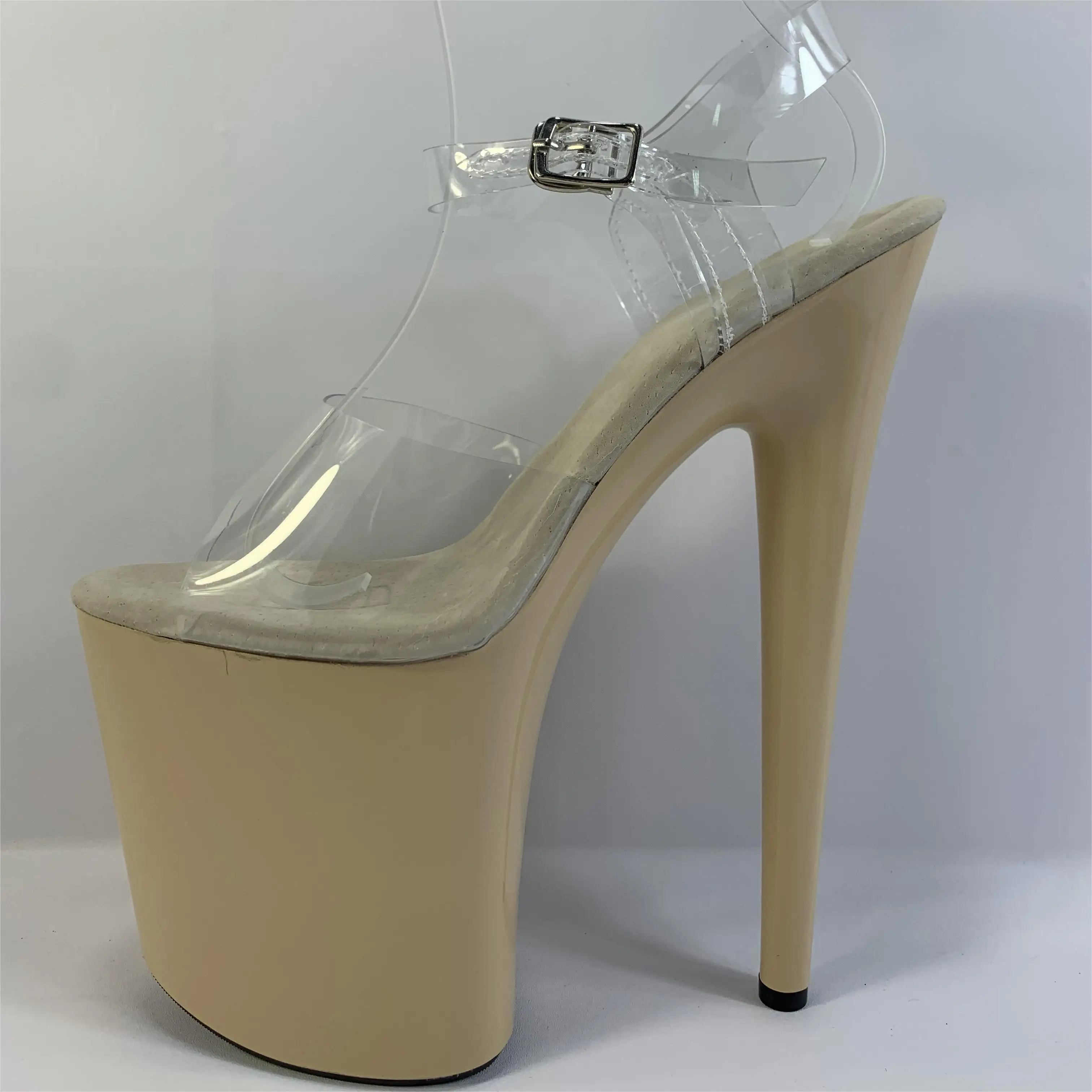 20cm stiletto, 8-inch heels, sexy pole dancing model, transparent vamp, nightclub stage sandals