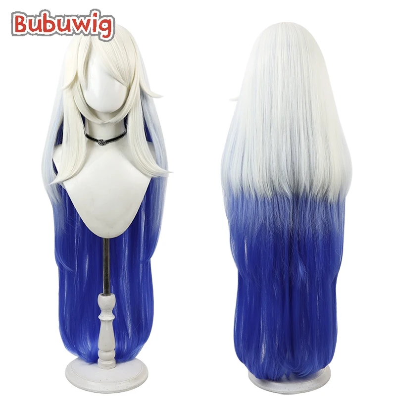 

Bubuwig Synthetic Hair Emily Cosplay Wigs Emily 100cm Women Long Straight White Gradient Blue Party Cos Wig Heat Resistant