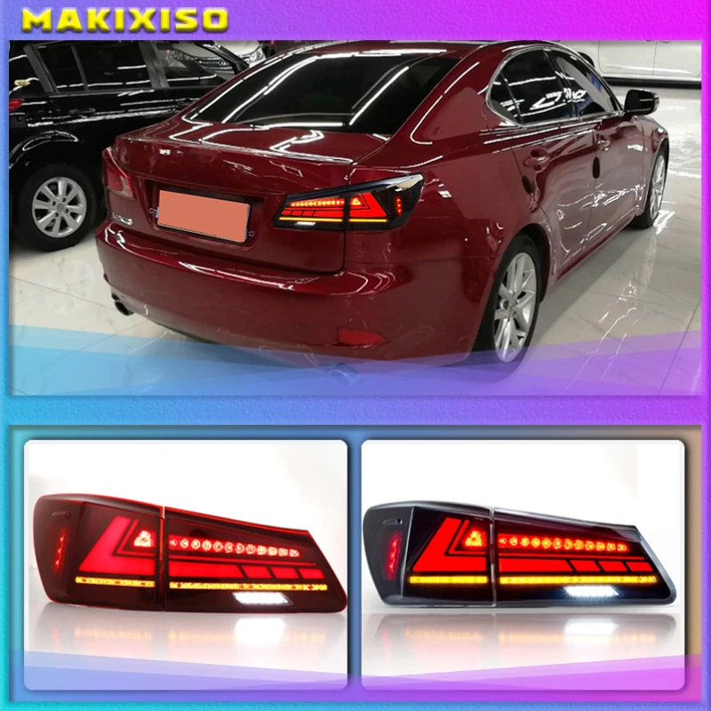 

Fit Lexus IS250/IS300/IS350 2006-2012 Tail light Led Design Red Lens Taillight Assembly Rear Lamp