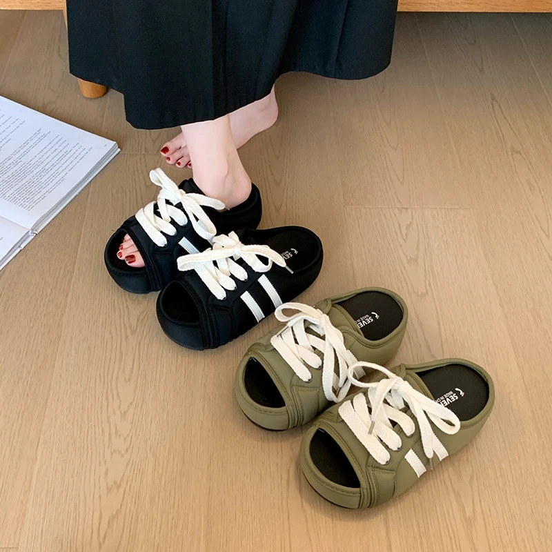 

Fine Craft Making Women Summer Slippers Flat Anti Slip Durable Raw Material Student Outdoor Daily Footwear