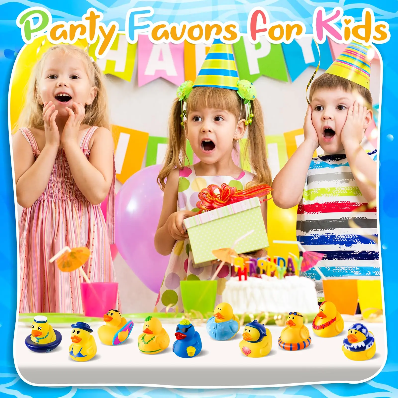 Paquet de 24 canards en caoutchouc d'été avec sac, canards Jeep pour canard, jouets de plage assortis pour jeux Jeeps Duckies, cadeaux d'été, prix