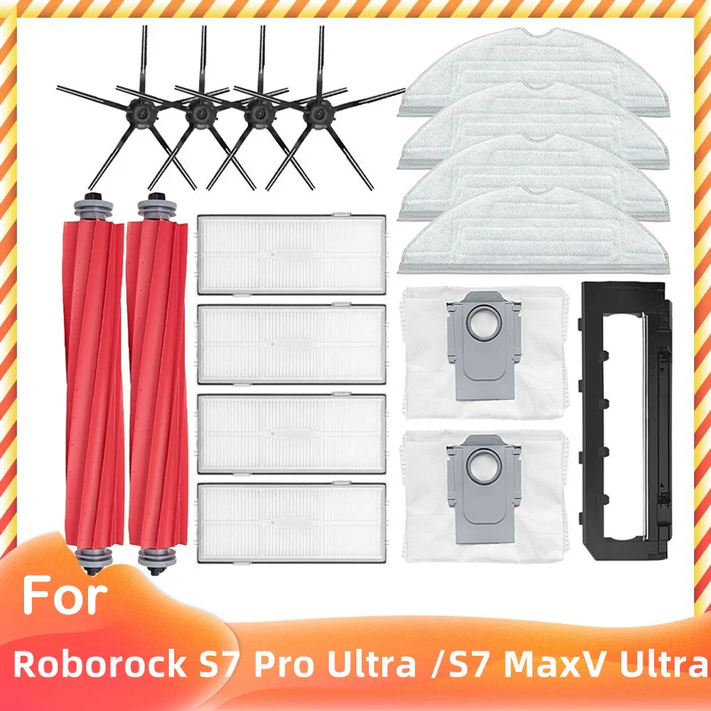 For Xiaomi Roborock S7 Pro Ultra/  S7 MaxV Ultra Vacuum Main Side Self-cleaning Brush Hepa Filter Mop Dust Bag