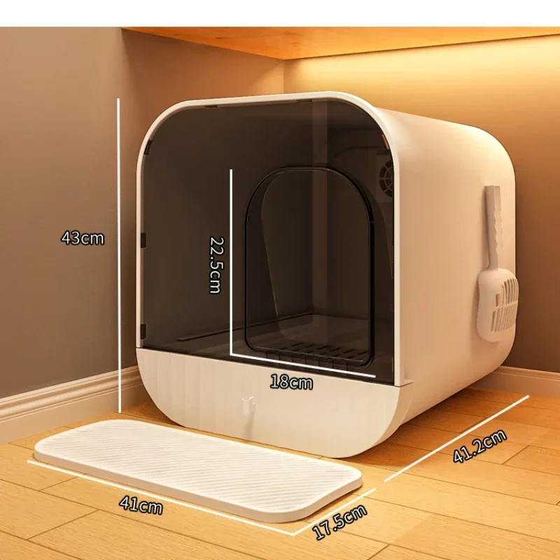 Litter Box Oversized Deodorant Cat Toilet Closed Litter Box Extra Large Splash-Proof Litter Box  for Cats