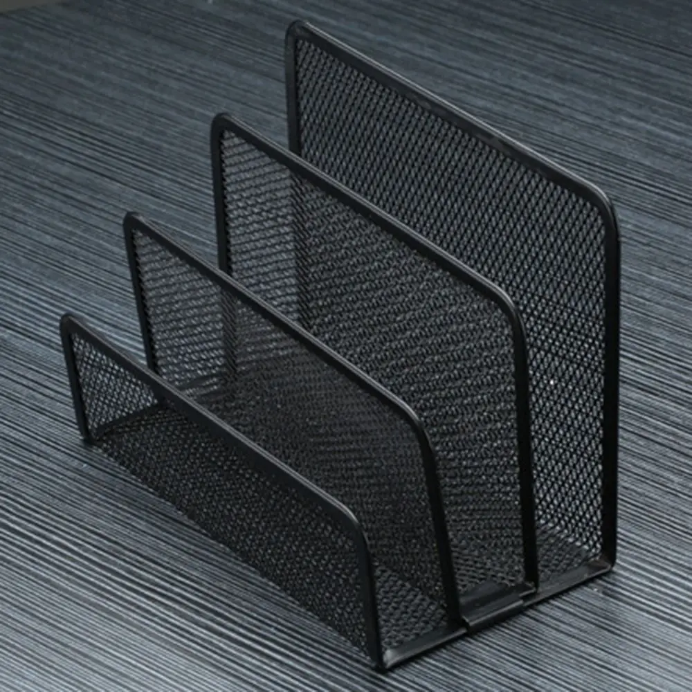 Three-layer Office Supplies Storage Rack Multifunctional Save Space Mesh Desk Organizer Durable Metal Business Document Tray