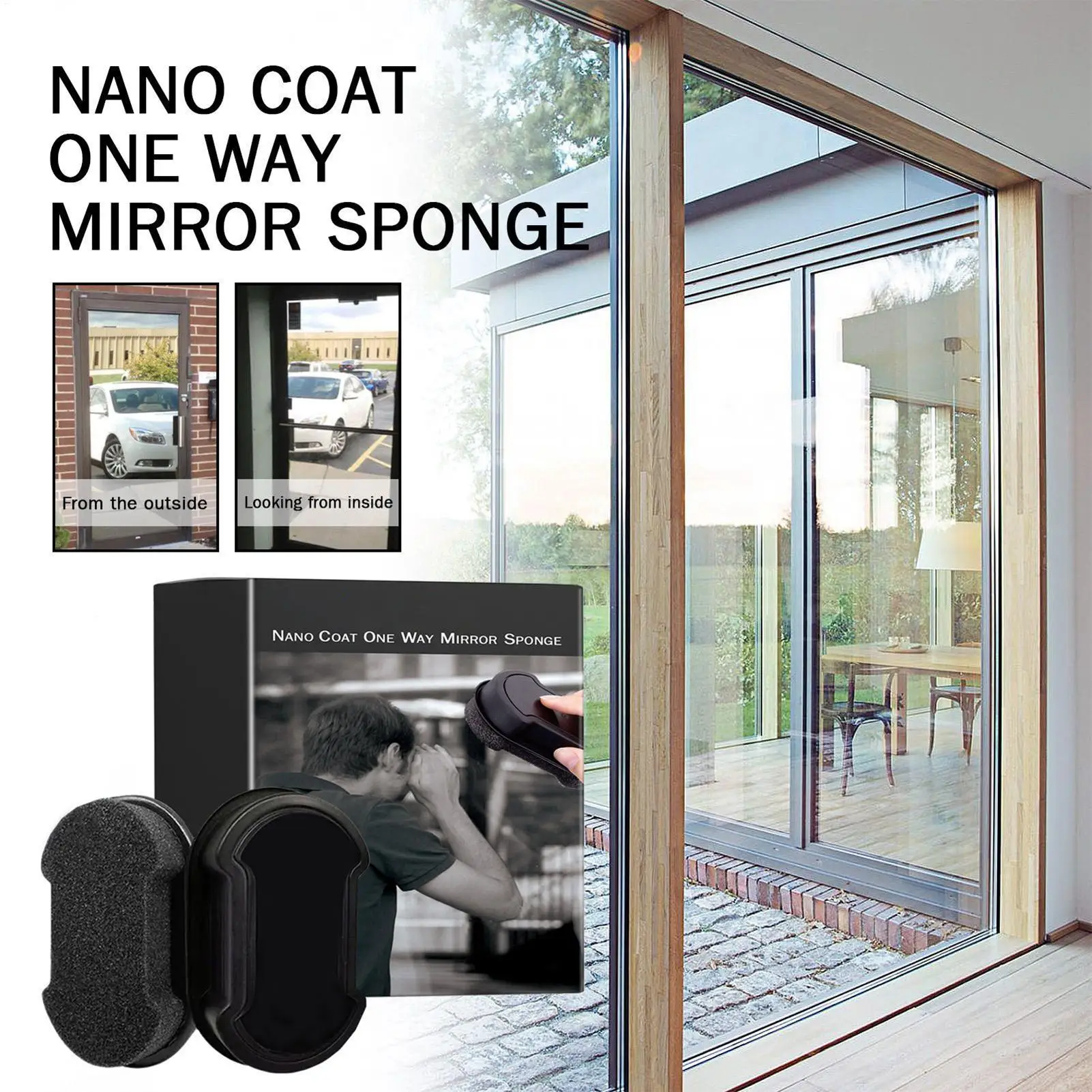 إسفنجة تنظيف النوافذ المضادة للنظرات، منظف زجاج السيارة الأمامي المزدوج الاستخدام وباب الدش للعناية بالسيارات والمكاتب المنزلية