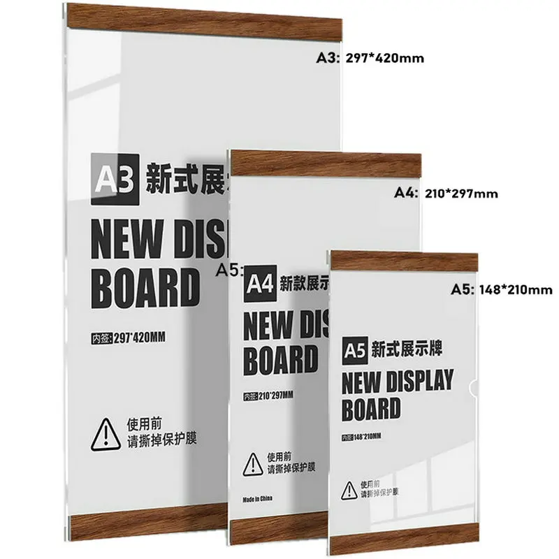 Single-deck Acrylic Board Wall Warning Frame A4 Display Vision Board Acrylic Sign Holder A3 Poster Board Office Bulletin Board