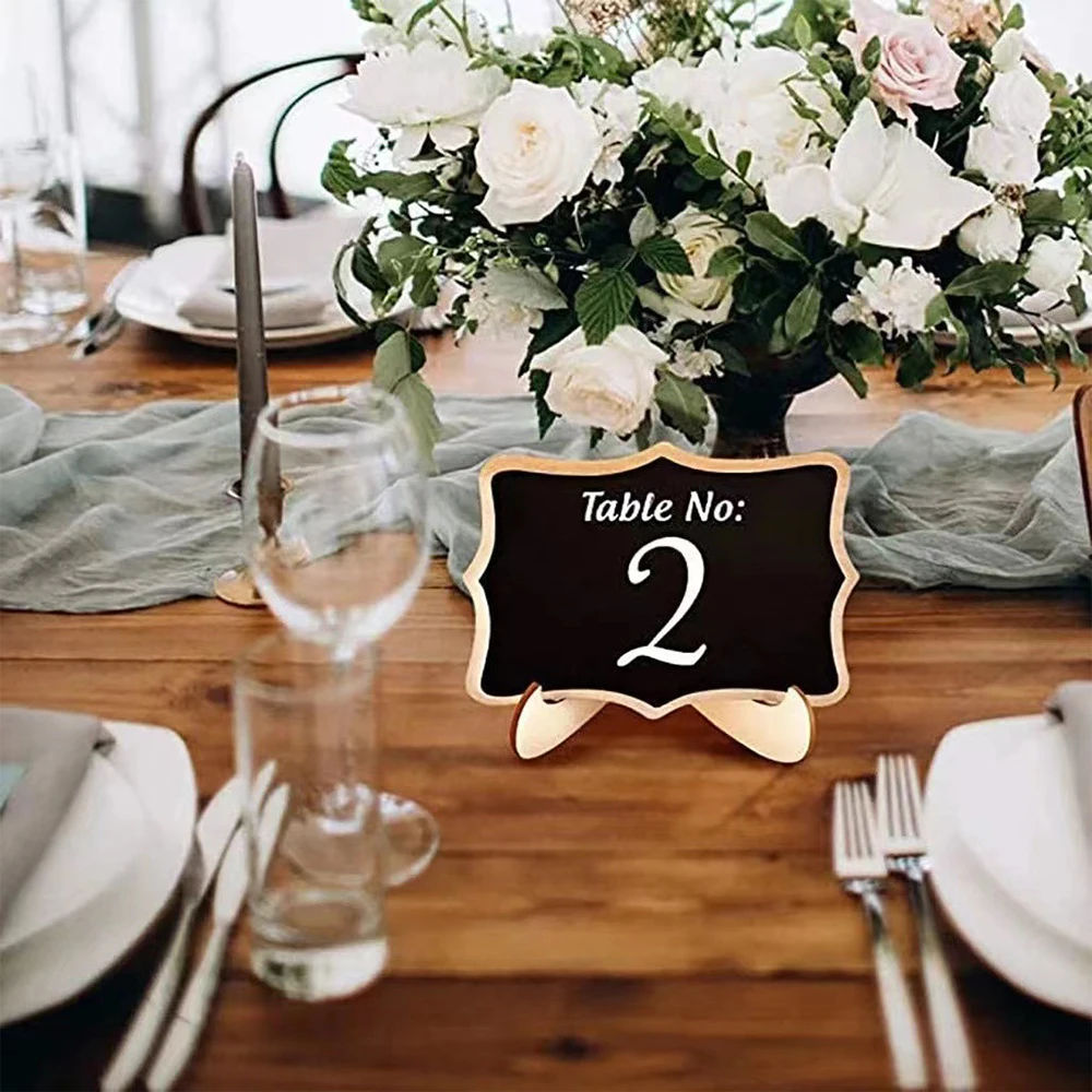 10Pcs Chalkboard Labels With Easel Mini Chalkboard Signs Wooden Chalkboards for Weddings Birthday Message