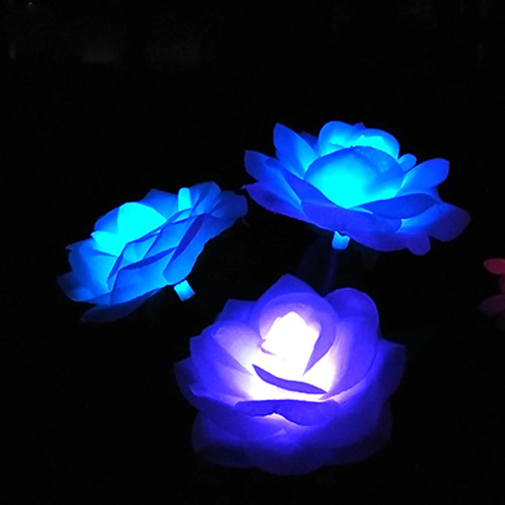 

1PC Solar Powered LED Light Colorful Roses Lights Outdoor Flower Lamp Landscape Decorative Light for Garden Patio Lawn White