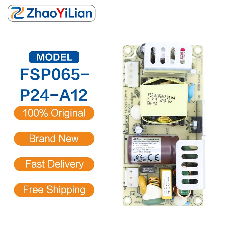 For FSP065 P24 A12 Open Frame AC DC Power Supply 65W 12V 5.4A Industrial Bare Board PSU