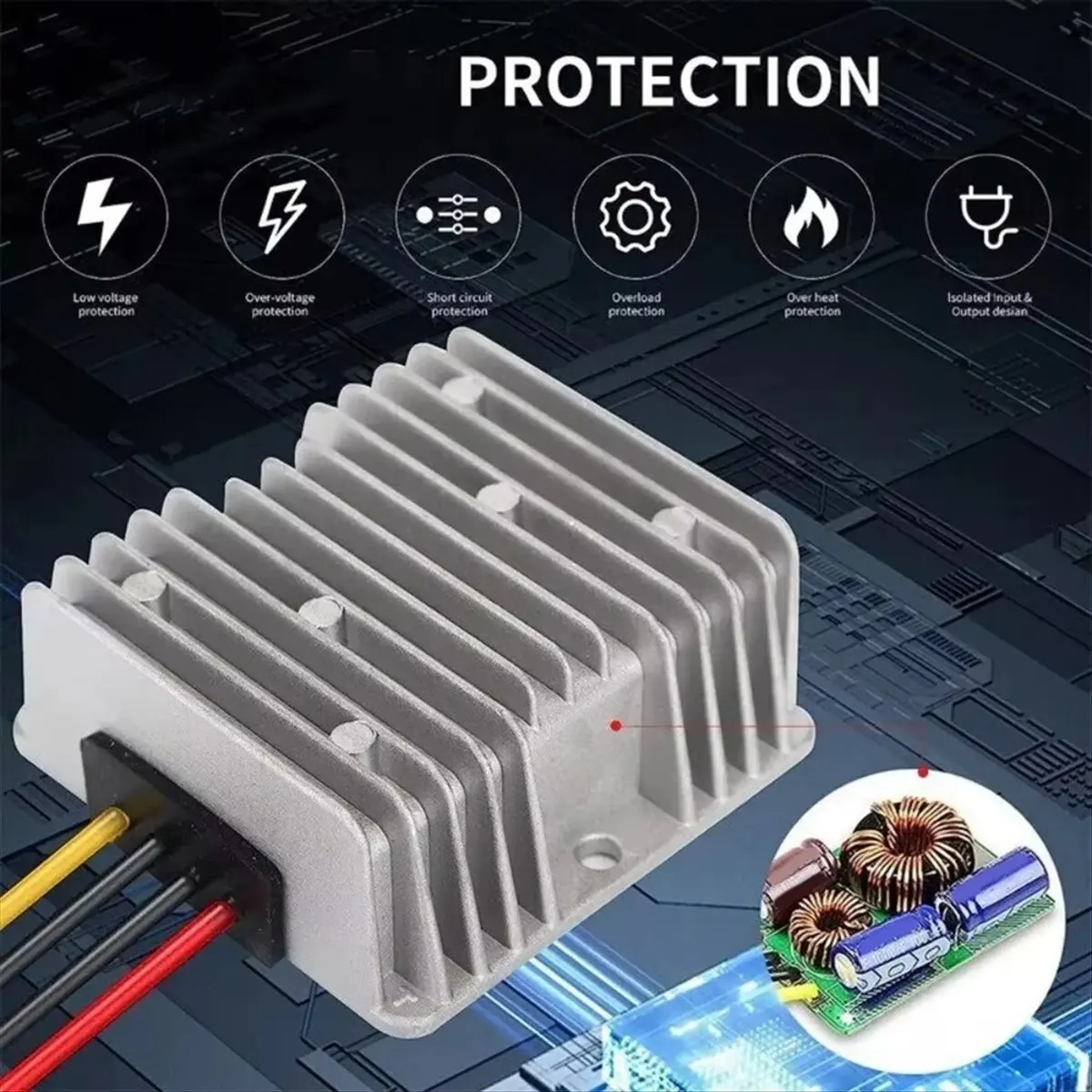(A30I) Converter Adapter for Dewalt DC 18V to 12V 20A 240W Step Down Adapter Automatic Buck Boost Voltage Regulator for RC Car