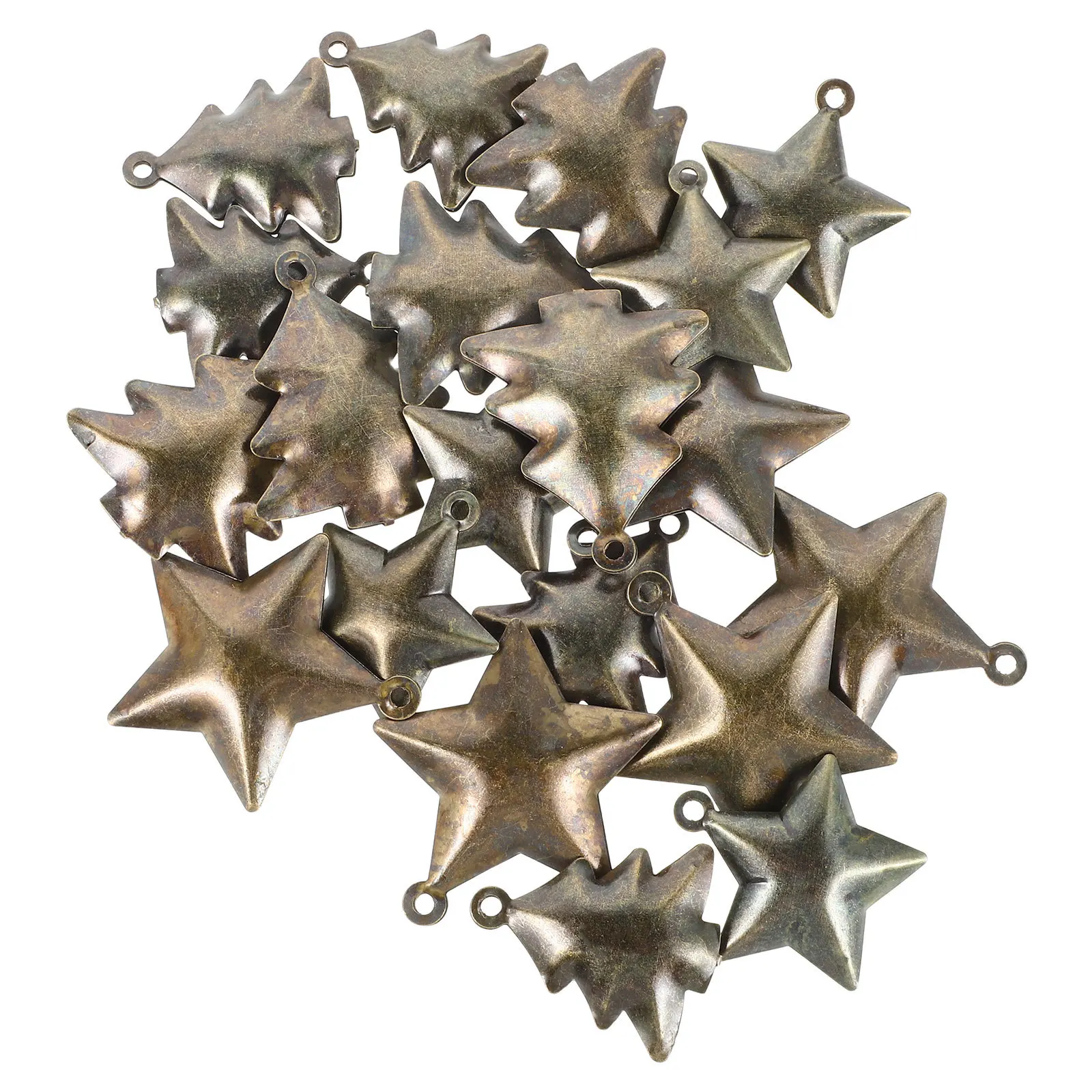 

20Pcs Retro Metal Bells with Star Design Small Vintage Iron Bells for Holiday Decoration Craft Projects Festive Party Decor