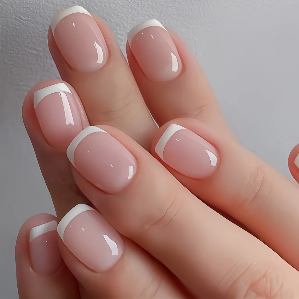 

24Pcs Short Square Nails Classic White French Glossy Press-On Nails Elegant and Fashionable Fake Nails Suitable for Women for Dating and Daily Wear Mother's Day Gift Removable Press-On Nail Set with Jelly Glue and File