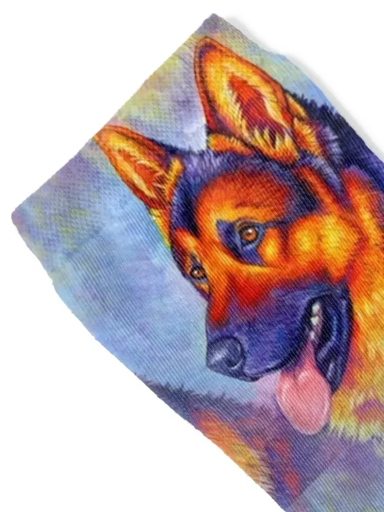 Courageous Partner - Colorful German Shepherd Dog Socks hiphop kawaii warm winter compression Men Socks Luxury Brand Women's