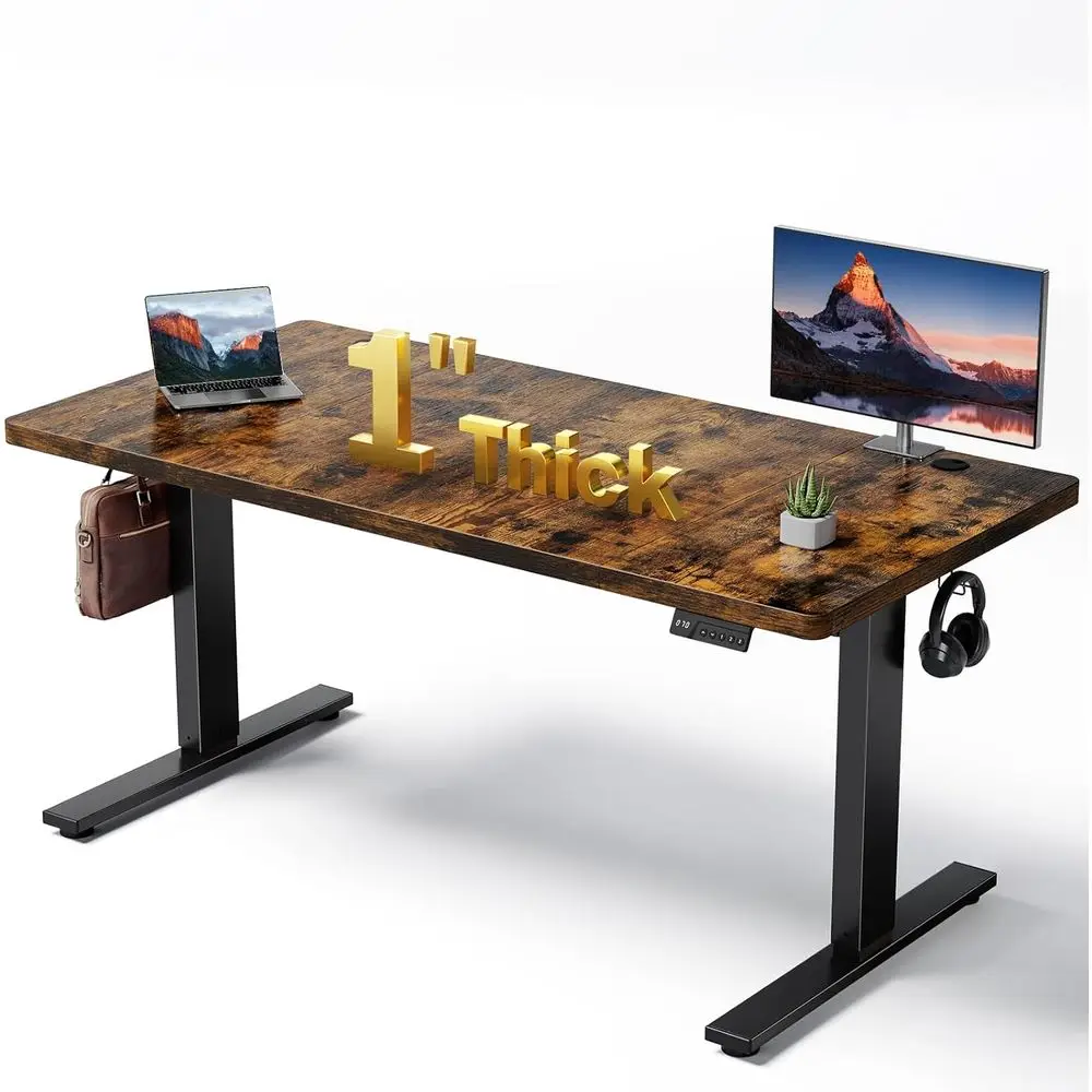 

60x28 Inch Electric Adjustable Standing Desk with Memory Height and Cable Management
