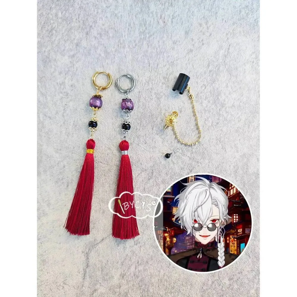 

NIJISANJI Youtuber Kuzuha косплей клипсы для ушей Cos серьги очки костюм аниме реквизит ювелирные аксессуары