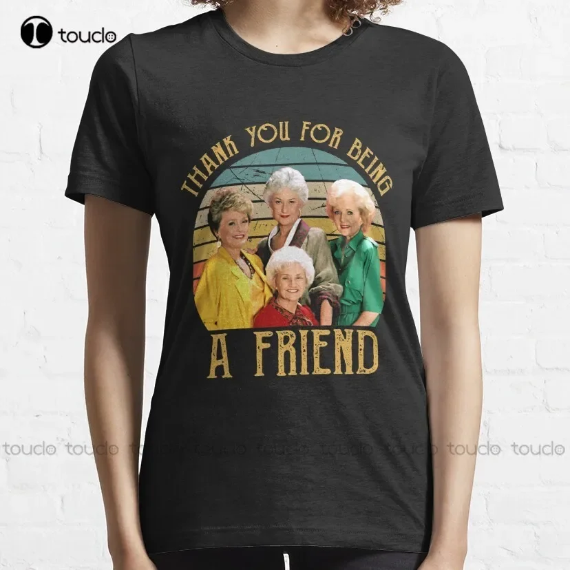 Thank You For Being A Friend Vintage Betty White Golden Girls T-Shirt Mens White Shirt Custom Aldult Teen Unisex Xs-5Xl New