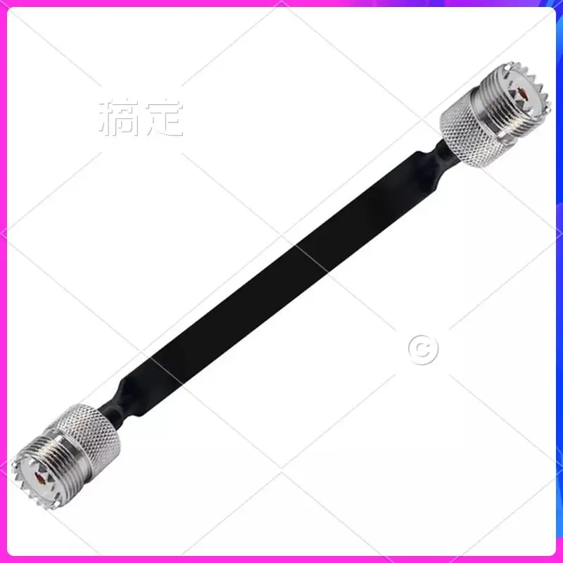 T24C 2er-Pack 40 cm HF-Koaxialkabel für Fenster/Türen, Flachkabel, SO239 UHF-Buchse auf UHF-Buchse, 50 Ohm