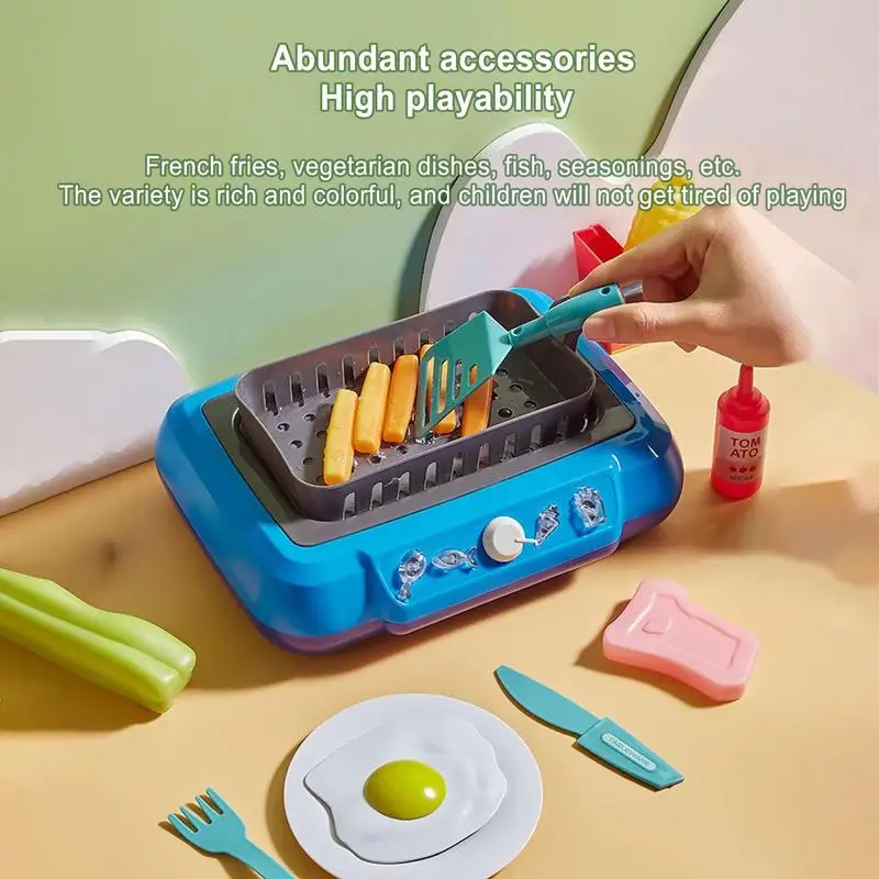 Pretend Play Gourmet Cooking Box Kitchen Play Box Toy For Kids Reusable Kids Pretend Play Kitchen Accessories Set For Boys Girls