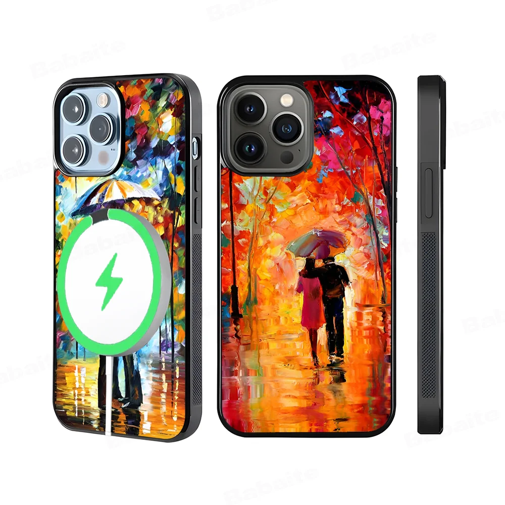 L-Leonid A-Afremov Oil Painting Phone Case Magnetic Case For iPhone 16 14 13 12 11 15 Pro Max Plus For Magsafe Wireless Cover