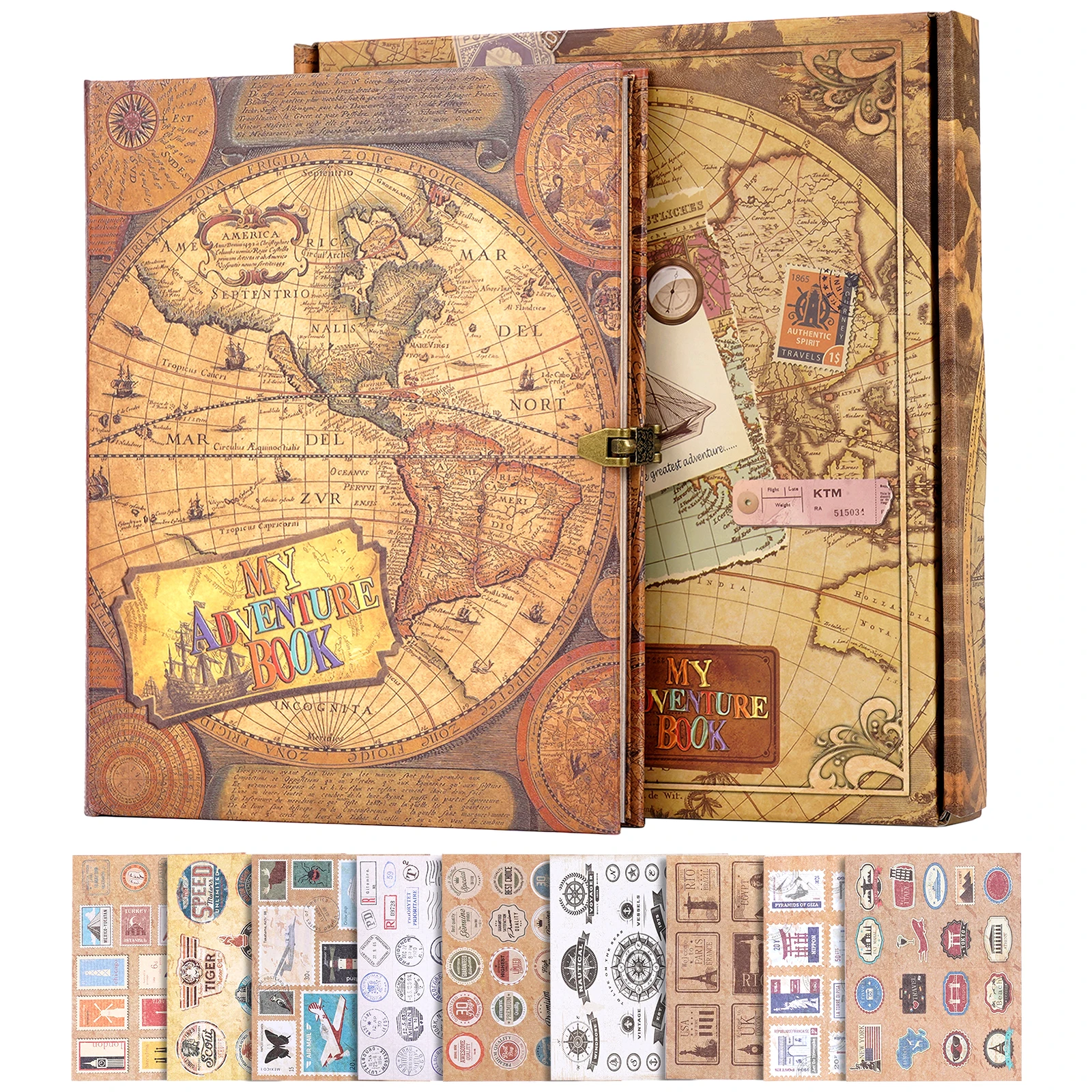 DIY Fotoalbum Retro Karte Thema Retro Kraftpapier Abenteuer Fotoalbum kreative Gedenk Reise Geschenk Fotoalbum Buch