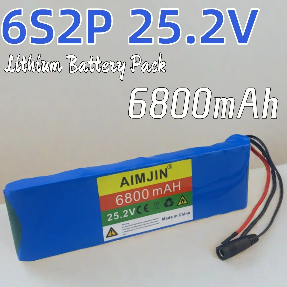 

25.2V 6800mAh 6S2P 18650 Lithium Battery Pack, suitable for various electronic and transportation devices+25.2V 2A Charger