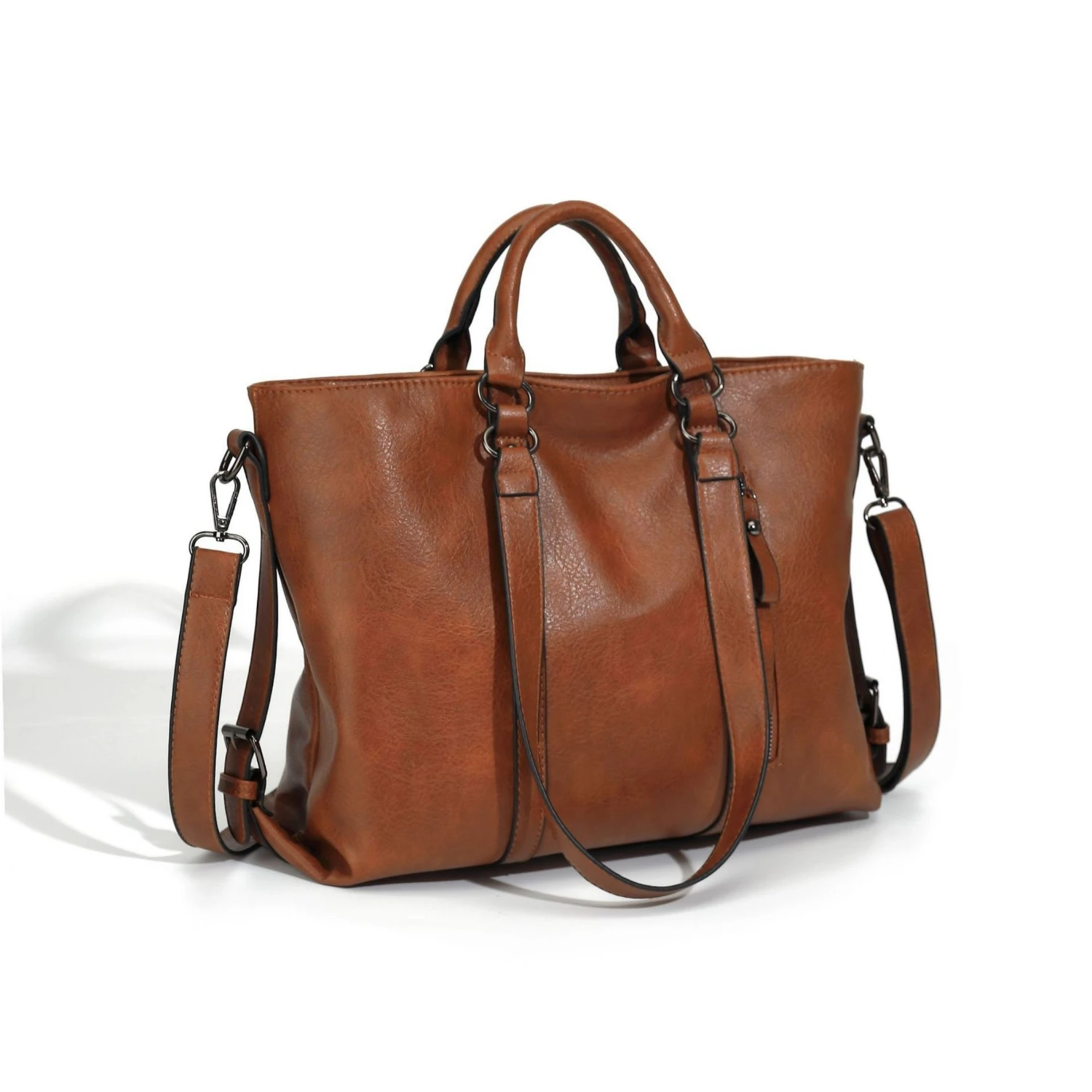 Chic Multi-Purpose Tote & Crossbody Bag - Soft PU Leather, Adjustable Strap - Work, Travel, Casual Handbag