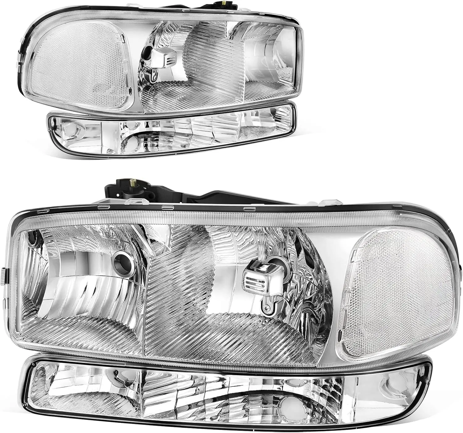 Headlight Assembly Compatible with 1999 2000 2001 2002 2003 2004 2005 2006 GMC Sierra 1500 2500/00 01 02 03 04 05 06 GMC Yukon X