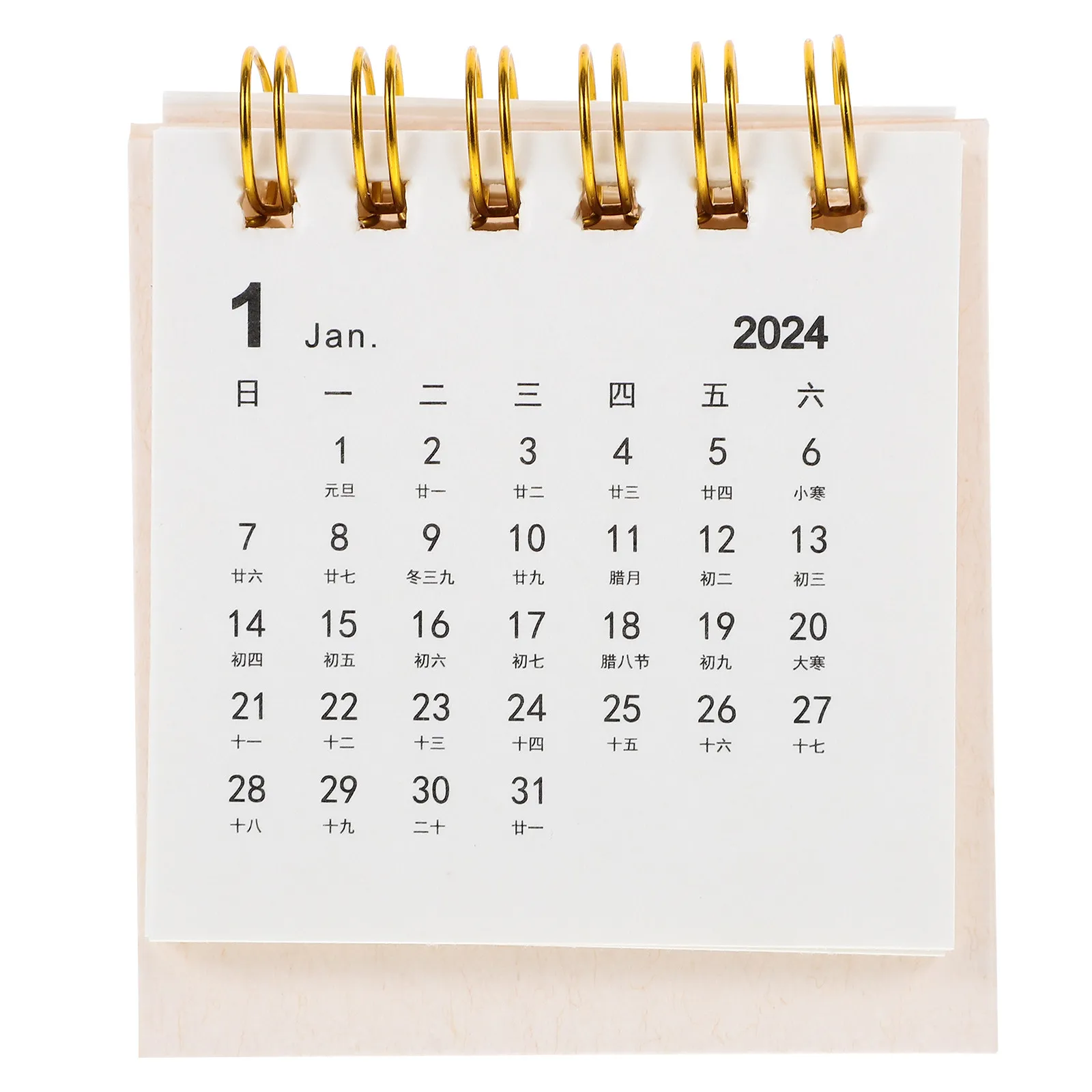 Mini Desk Calendar Desktop Standing Paper Material Monthly Planner Clear Weekday Layout Office Home Use Gift Idea
