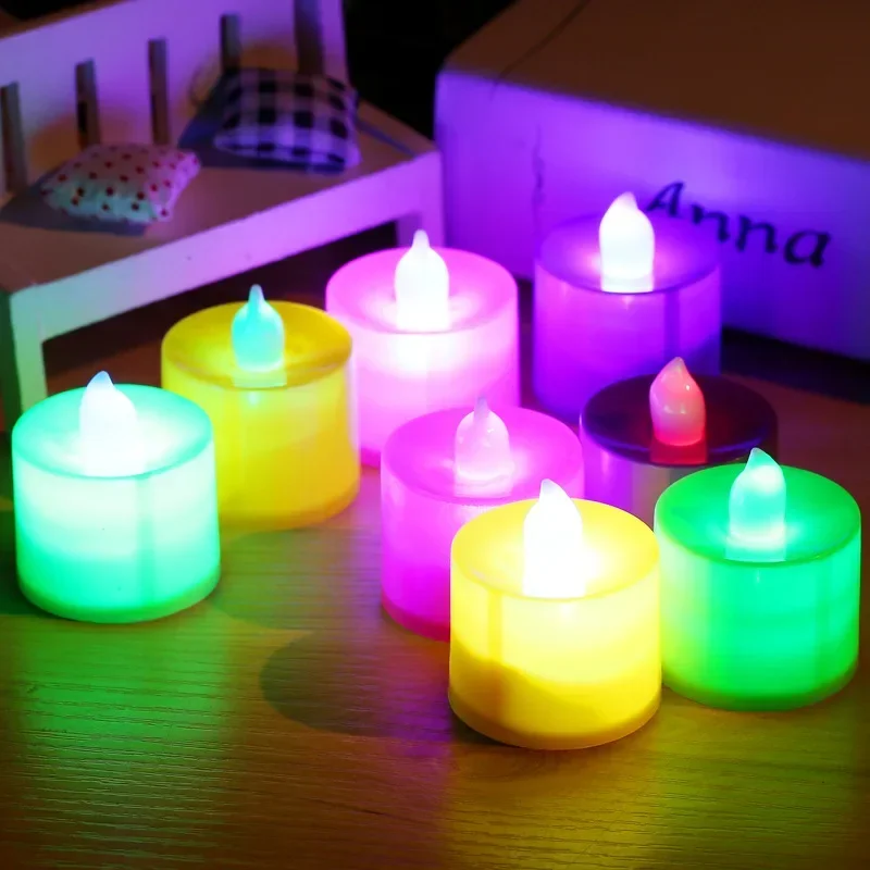 12/6Pcs Battery Operated LED Tea Lights Candles Flameless Wedding Decor Romantic Candles Lights  Birthday Party Atmosphere decor