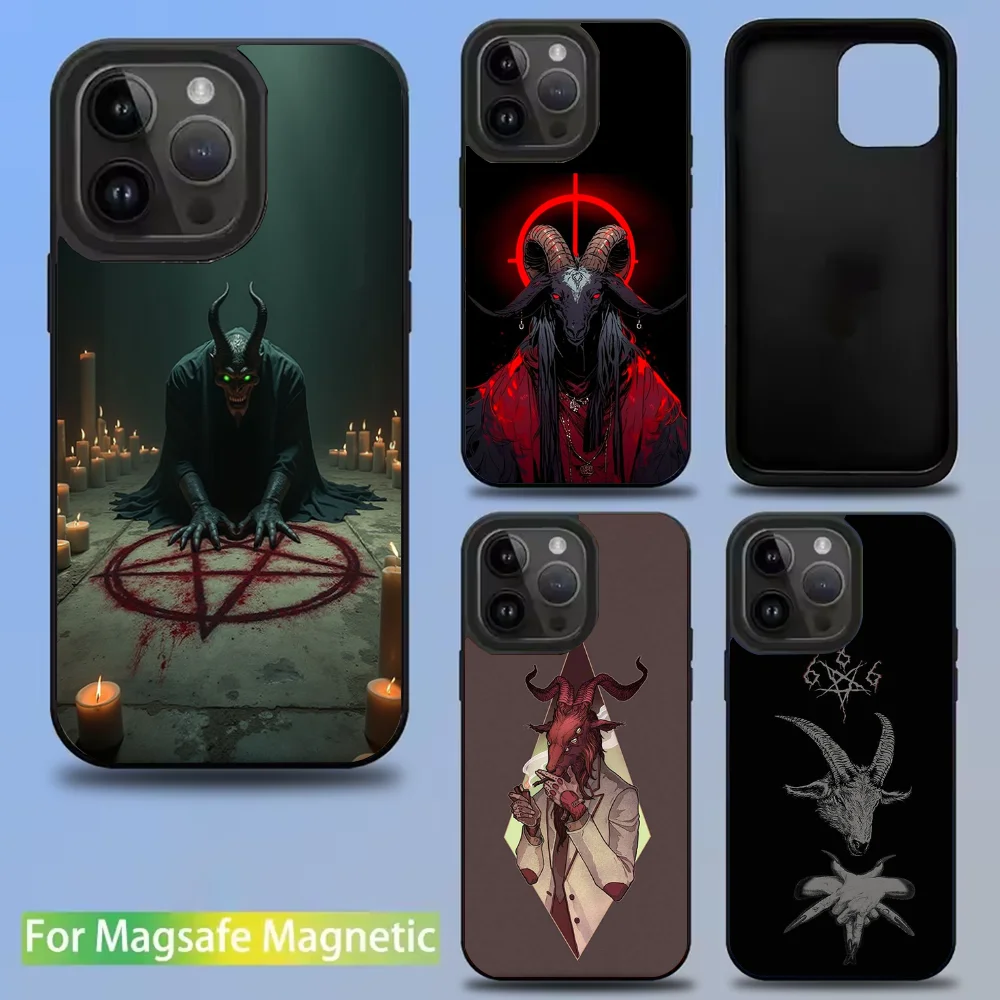 

Satanic Goat Satan Devil Phone Case For iPhone 16,15,14,13,12,11,Pro,Max,Plus,Mini,SE New Magsafe Magnetic Wireless Charging