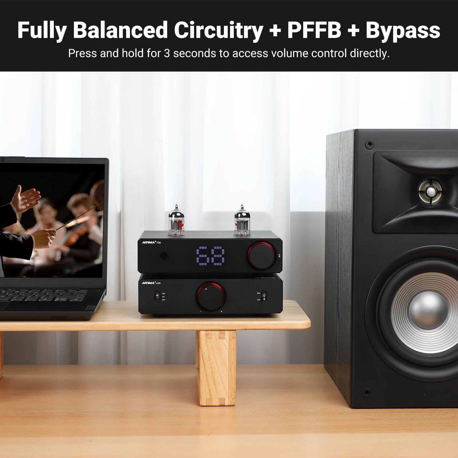 AIYIMA A20 PFFB مكبر كهربائي TPA3255 Hifi 300 واط X2 ستيريو قوة أمبير مع XLR/RCA إدخال متوازن بالكامل HPF مرشح تمرير عالي