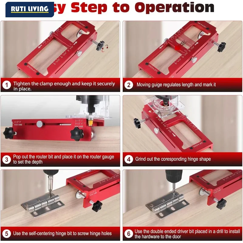 2 in 1 Hinge Drilling Fixture Combination Durable Door Frame Stable Locator Woodworking Installation Screws DIY Auxiliary Tools