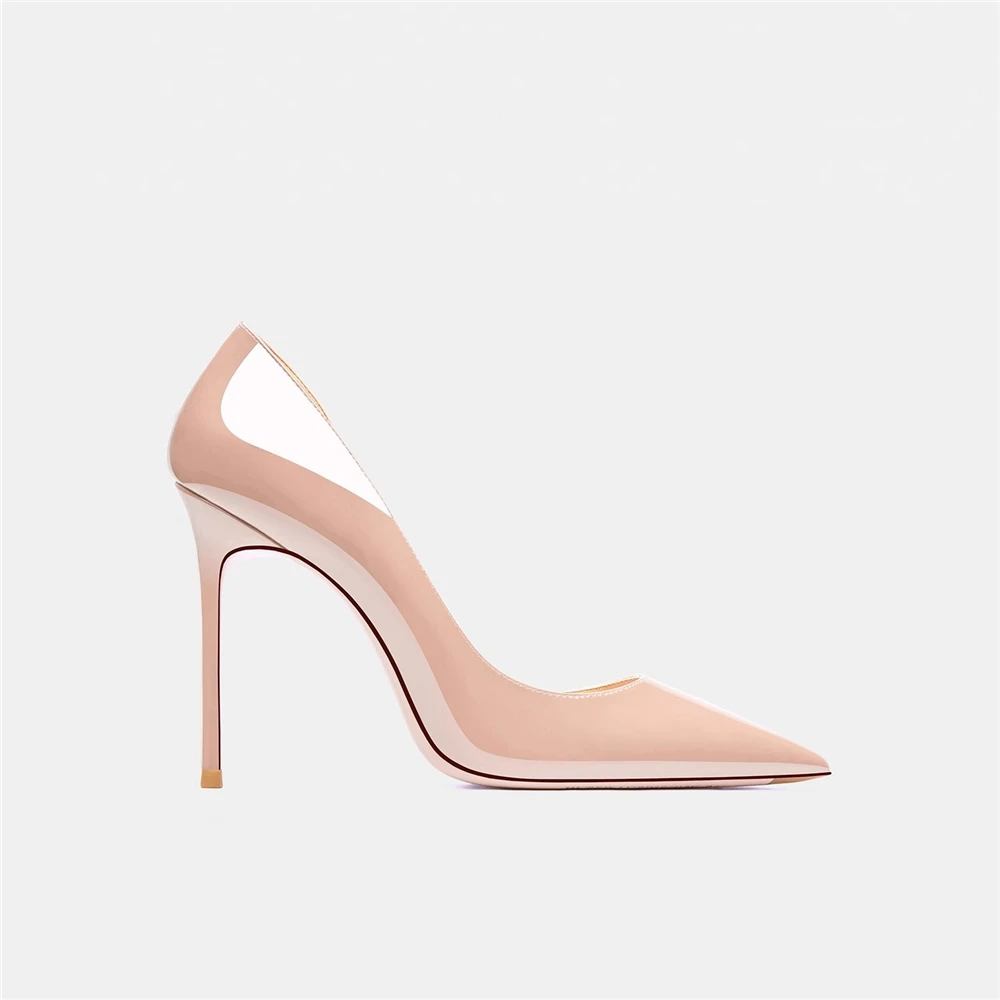 

Весенне-летние новые пустые лакированные кожаные сандалии с острым носком, тонкие банкетные туфли на высоком каблуке, женская обувь большого размера маленького размера