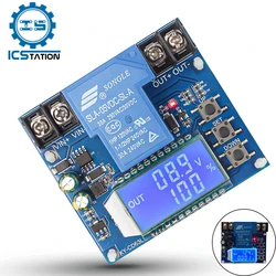 Low Voltage Cut Off Switch Controller DC 6-60V Battery Over-Discharge Undervoltage Protection LCD Display 0-999s Delay Switch