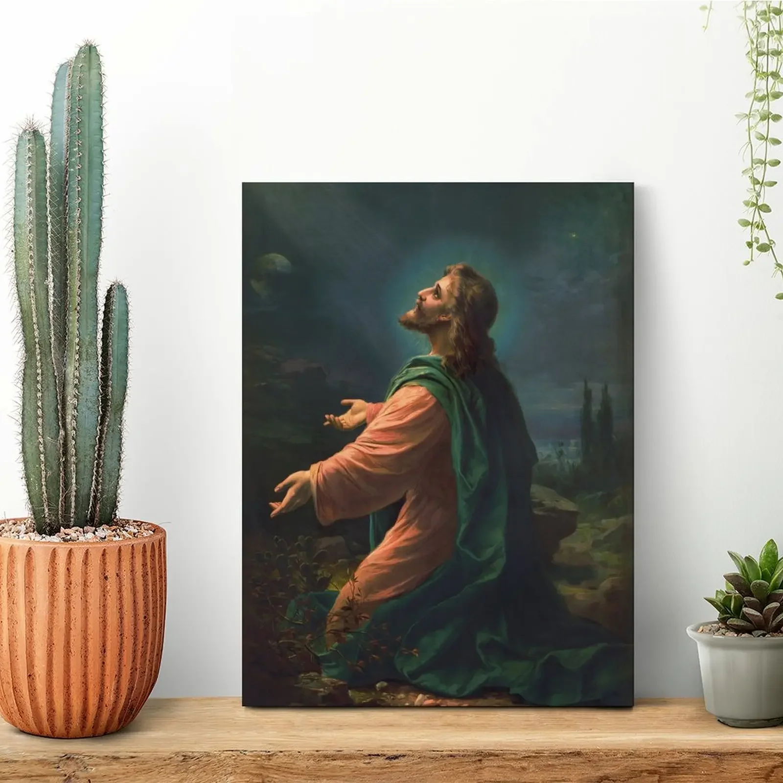 Jesus Praying In The Garden Canvas Painting Pub Create Wall Cave Funny Personalized Framed Wall Paintings